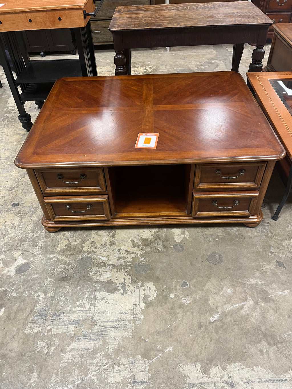 Redwood Coffee Table w/ Double Sided Drawers