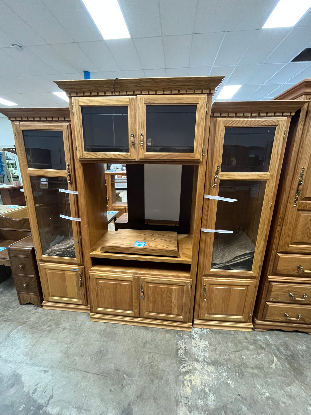 Golden Oak 3-Piece Entertainment Center