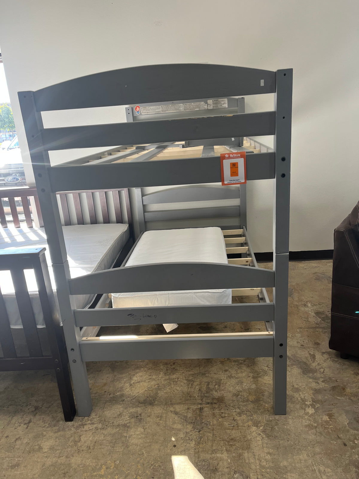 twin gray bunkbed