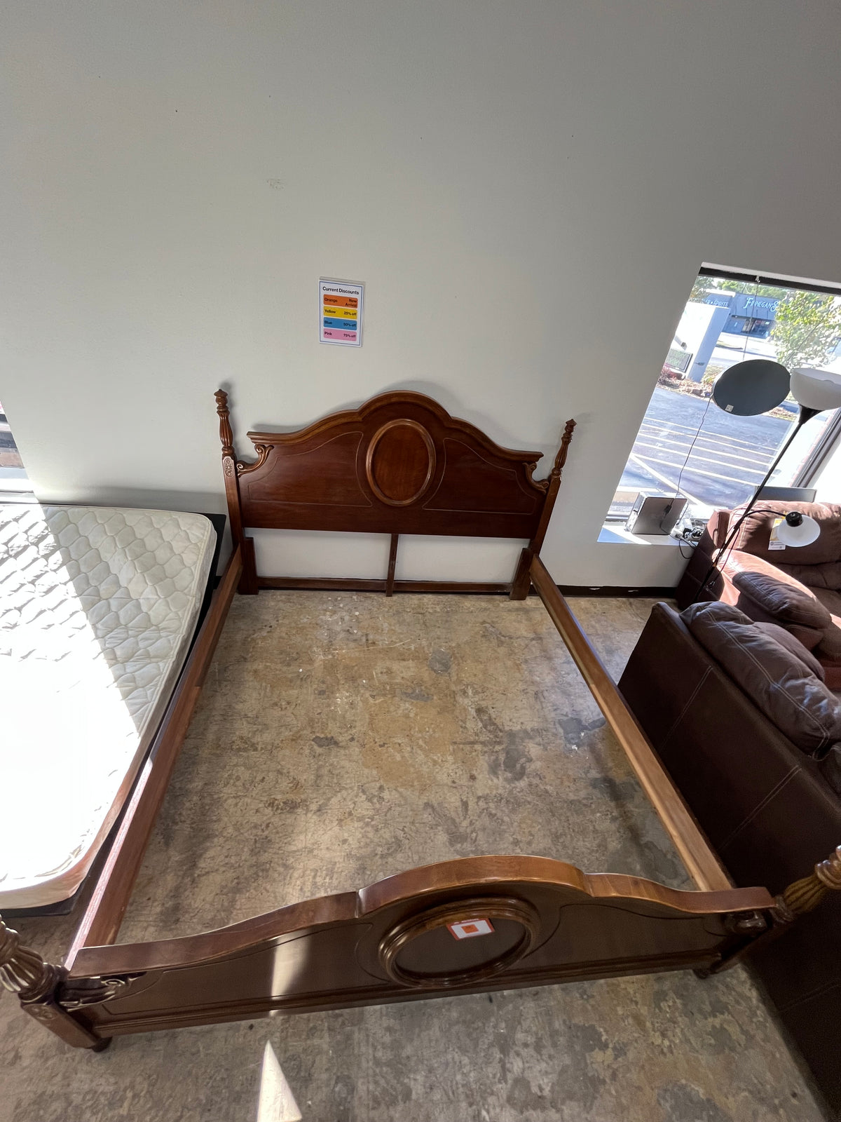wooden king bedframe