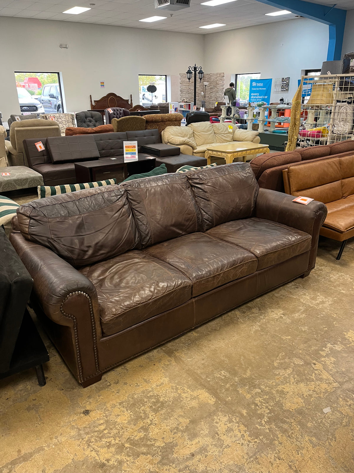 Dark Brown Leather Couch