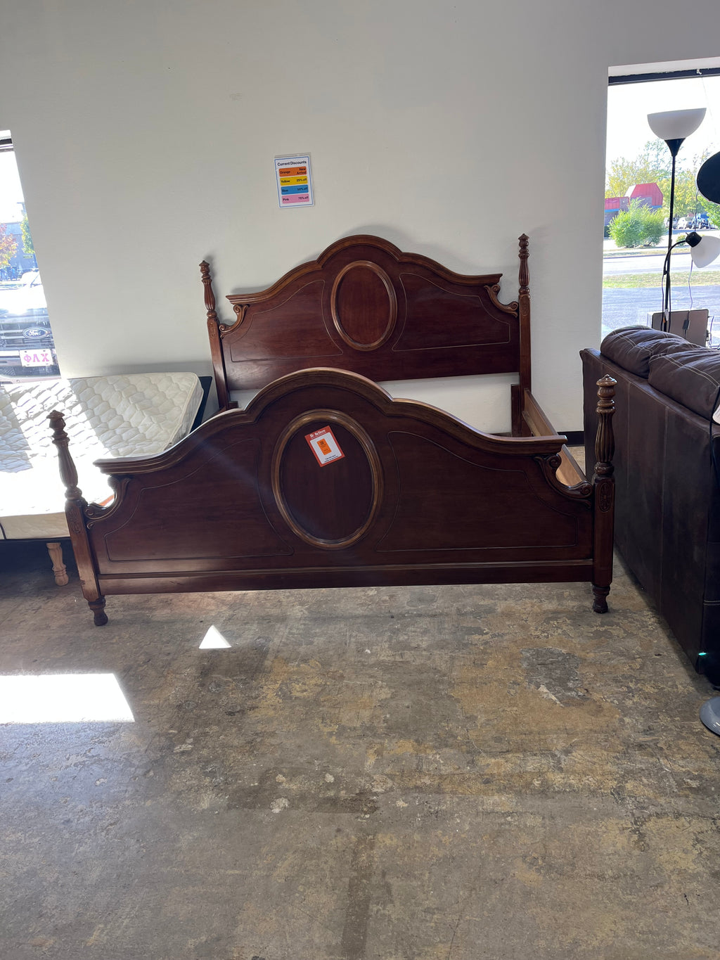 wooden king bedframe