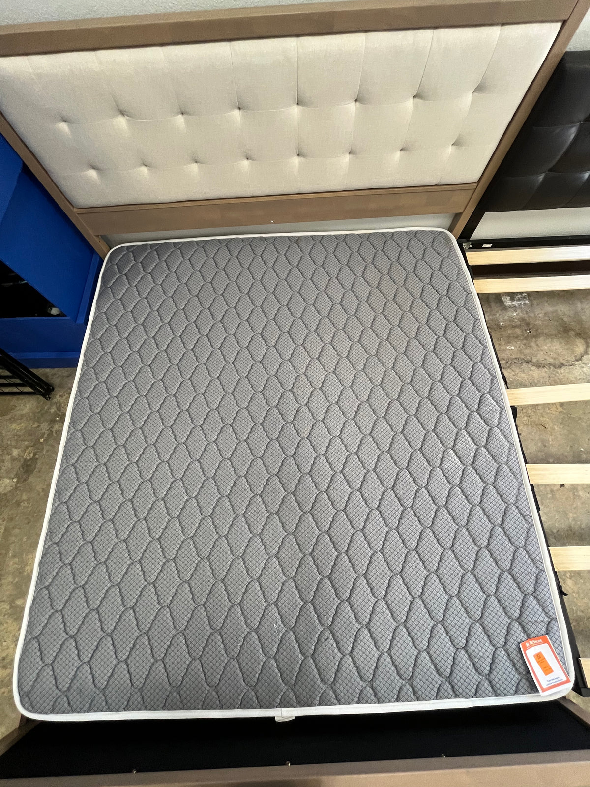 king gray and white mattress
