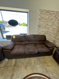 Brown leather sofa